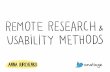 Remote user research & usability methods