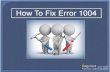 How To Fix Error 1004