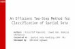 Two-step Classification method for Spatial Decision Tree