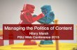 Managing the politics of content - #PSUweb 2015