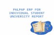PALPAP ERP FOR INDIVIDUAL STUDENT UNIVERSITY REPORT