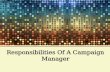 Responsibilities of a campaign manager