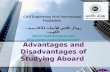Adv and disadv of studying aboard