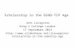 Scholarship in the EEBO-TCP Age