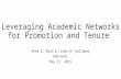 Leveraging Academic Networks for Promotion and Tenure