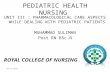 Pediatrics pharmacology