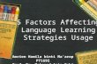 5 factors affecting language learning strategies usage
