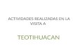Actividades y Talleres en la visita a Teotihuacán