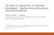House of repsThe Role of Legislation in National Development: Significant Policies & Policy Reforms Aimed at Poverty Reduction