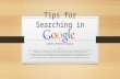 Tips for Searching in Google
