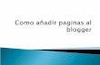 Como crear paginas en blogger