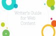 Writer's guide for web content