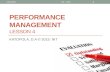 Lesson 4 performance management