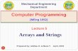 Lecture 5. Arrays and Strings