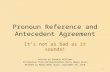 Pronoun Ref and Agreement II