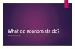 What Do Economists Do