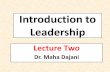Lecture Two Introduction to Leadership
