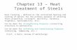 Chapter 13 – Heat Treatment of Steels