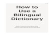 How to Use a Bilingual Dictionary