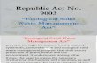 Republic Act No 9003 Ecological Solid Waste Management