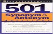 501 Synonym and Antonym Questions