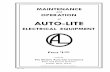 MAINTENANCE and Opreation of ELECTRICAL EQUIPMENT AUTO-LITE