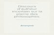 Anonyme - Discours d’autheur incertain sur la pierre des philosophes