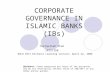 Corporate Governance in Islamic Banking