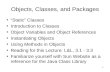 Java Object Classes and Package