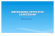 Energizing Effective Leadership