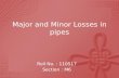 Major and Minor Losses in Pipes