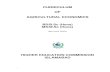 CURRICULUM      OF      AGRICULTURAL ECONOMICS         BS/B.Sc (Hons)   MS/M.Sc (Hons)      (Revised 2010)  HEC