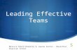 Leading effective teams