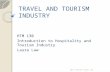 HTM130 Topic 2 travel and tourism industry