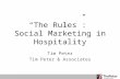 "The Rules": Social Media in Hospitality Marketing