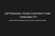 Optimising Your Content for findability