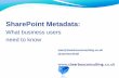Sharepoint metadata workshop