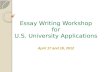 Essay Writing Workshop-April 2012