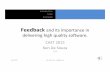 Feedback and its importance in delivering high quality software v4.2.1