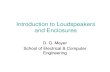 Introduction to Loudspeakers and Enclosures
