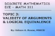 03_ECE MATH 311_Validity of Arguments and Logical Equivalence