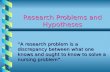 Problem and Hypothesis