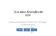 Test Your Knowledge GDP Click on the letter choices to test your understanding ABC.