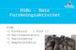 HiBu – Data Forskningsaktivitet STAB 1 Professor2 Prof II 3 Førsteamanuensis 1 Førstelektor 2 Høgskolelektor.