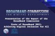 Presentation of the Report of the Broadband Commission State of Broadband 2012: Achieving Digital Inclusion for All.