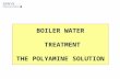 BOILER WATER TREATMENT THE POLYAMINE SOLUTION. SOFTENER BOILER condenser Dosing tank Water meter uses CONDENSATE RETURN FFEED TANK BLOWDOWN RAW WATER.