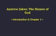 Andrew Jukes: The Names of God ~ Introduction & Chapter 1 ~