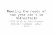 Meeting the needs of two year old’s in Netherfield EYPS Quality Improvement Project Funding 2012-2013.
