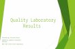 Quality Laboratory Results Presenting: Kristen Durie Chemistry Quality Assurance Officer New York State Food Laboratory.