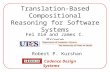 Translation-Based Compositional Reasoning for Software Systems Fei Xie and James C. Browne Robert P. Kurshan Cadence Design Systems.